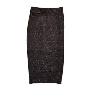 Wilfred Aritzia Speckled Dark Pencil Skirt Black Brown Sz XS
